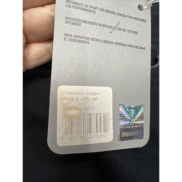 Gymshark Womens Oversized Fit Monogram Fleece Joggers Black Size XS NWT … - Picture 12 of 15